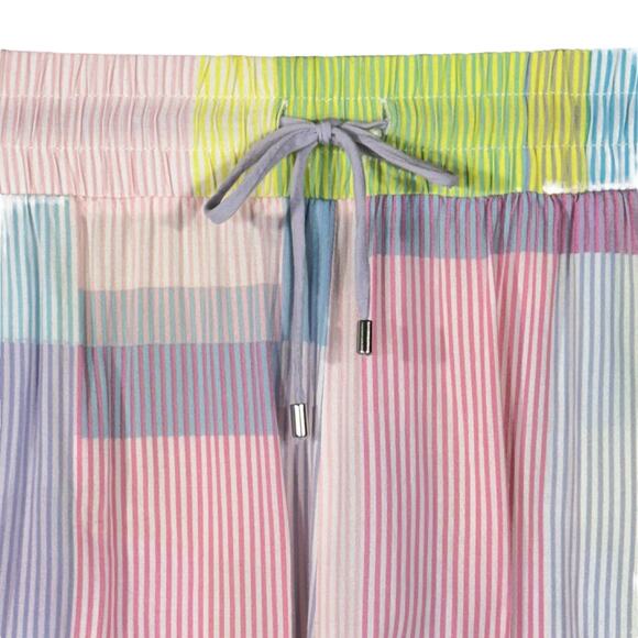 Sanctuary Medium Pajama Set Button-Up Striped Short Sleeve Lightweight Multi - Picture 7 of 10